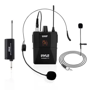 Universal UHF Wireless Microphone - Rechargeable Adjustable Headset Microphone with Noise Reduction, Audio Receiver and Connecting Cable